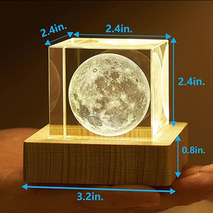 Crystal Cube Moon - Night Lamp