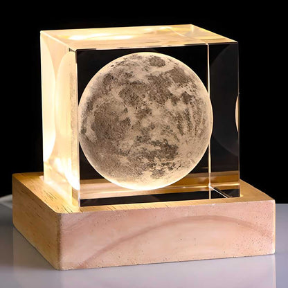 Crystal Cube Moon - Night Lamp